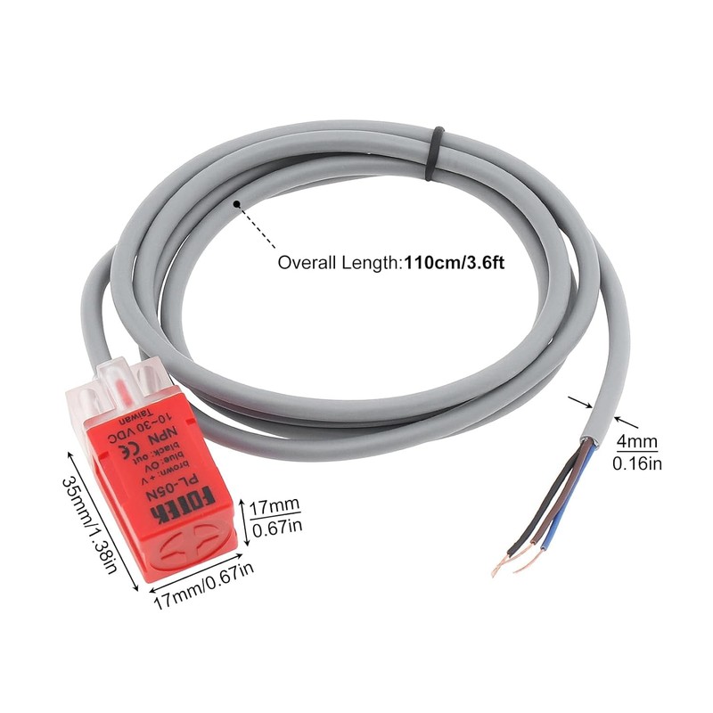 BestParts 10Pcs PL-05N 5mm NPN NO Fotek Proximity Sensor Switch