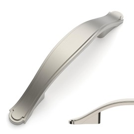 Amerdeco 10 Pack Brushed Satin Nickel Cabinet Pulls 3 Inch(76mm) Hole Center Drawer Pulls Cabinet Hardware Kitchen Cabinet Handles for Bathroom Dresser Pulls ZH0068