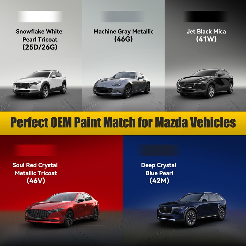 Jet Black Mica(41W) Touch Up Paint Compatible with Mazda, Exact