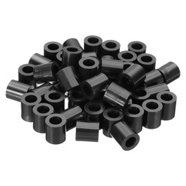 PATIKIL 50Pcs M8 ABS Spacers 5/16" ID x 9/16" OD x 9/16" L Plastic Round Spacer Washers Black Standoff Nut Unthreaded for M8 or 5/16 inch Screws Bolts Electrical Outlet