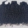 Pixie Curly Human Hair Bundle With Closure Natural Black Color