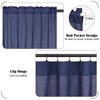 FRAMICS Farmhouse Valance Curtains, Boho Cotton Linen Kitchen Valances, Navy