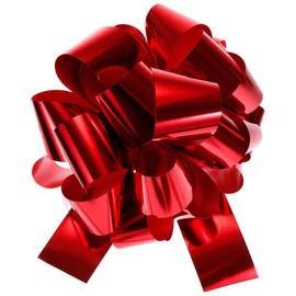 TOP-VIGOR 12 Inch Car Extra Giant Large Pull Bow, Christmas Metallic Gift Wrapping Bows Ribbon for Wedding Car Baskets Presents Big Gift Bow, Red