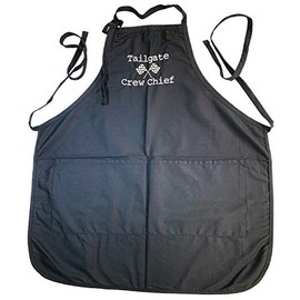 KNBC Graphics Black Embroidered Apron Tailgate Crewchief with Flags