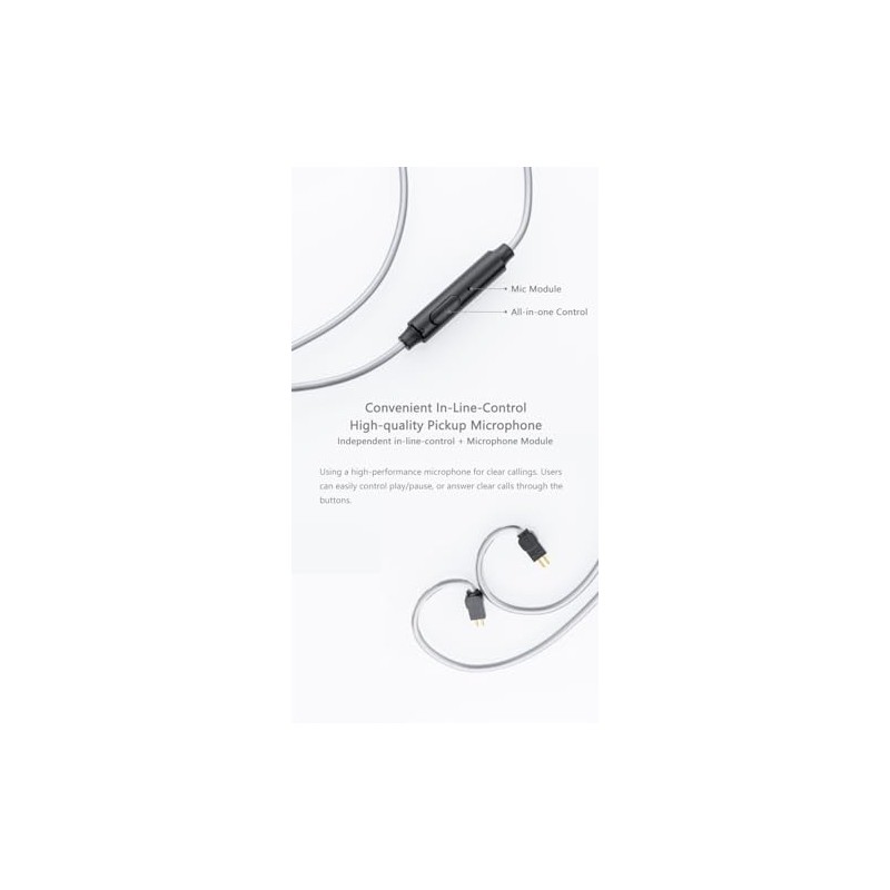 Moondrop MC1 - Cable de micrófono multiuso de 3,5 mm,