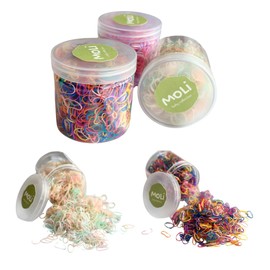 1500 PCS Toddler Baby Infant Mini Thin Gentle Hair Elastics Ties Soft Rubber Bands for Thin Fine Hair Baby Girl (Multicolor - Rice)