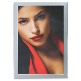 levandeo Bilderrahmen 15x20cm Alu Aluminium Silber Fotorahmen Glasscheiben Portraitrahmen Portrait