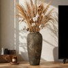 TDIAVH Rustic Farmhouse Ceramic Vase, 15.1 Inch, Floor Decor, Brown