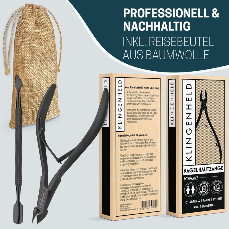 KLINGENHELD® Precise Cuticle Nippers with 1 Cuticle Pusher - Very