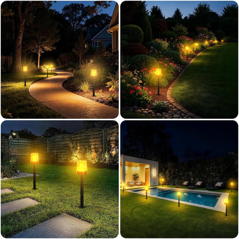 NACINIC Solar Pathway Lights Outdoor 8 Pack, Solar Garden Lights