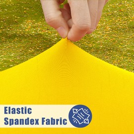 Moosfor - Mantel redondo de elastano, elástico, ajustable, impermeable, para mesas de 57 a 68 pulgadas, funda elástica lavable, para camping, comedor, interior y exterior, color amarillo