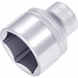 HAZET Hex Socket 900-34| 12.5mm Square Drive, 34mm Flat Width, with Knurling | Chrome Plated and Polished Surface Socket for Manual Operation