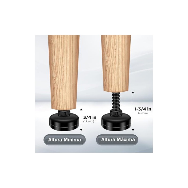 12 Piezas Niveladores de Muebles Resistentes, Patas de herreria para