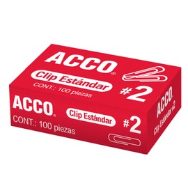 ACCO P1660 Clips para Papel, Sujeta Hasta 20 Hojas, 27.5 mm, 100 Piezas