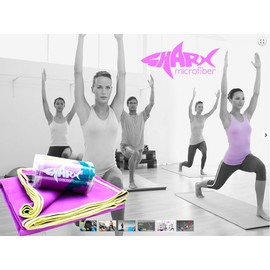 SHARX Toalla de Microfibra Deportiva Grande 80 x 160cm + Toalla Chica de Regalo (Fucsia)