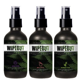 Chronic Wipeout Smoke Odor Eliminator Spray Highly Effective Smoke Deodorizer for Home, Clothes Car, Hands, & Hair | Smoke Smell Remover & Absorber 3 4 oz Bottles Apple, Bamboo Teak, & Sugar Cookie