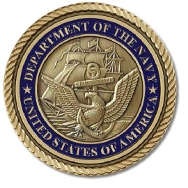 New Navy Medallion for Box Cremation Urn/Flag Case - 2 Inch Diameter