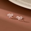 SLUYNZ 925 Sterling Silver CZ Bow Stud Earrings for Women