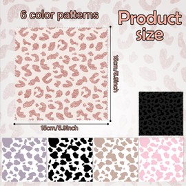 BHAHB 6 PCS Glasses Cleaning Cloth Eyeglass Cleaning Cloth Lens Eyeglasses Microfiber Cute Aesthetic Cloth for Unisex Women Girls Reusable Phone Screens Camera Multi-Patterns(6.3"x6.3")-Leopard
