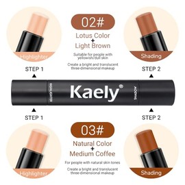 Kaely Paleta de contorno de 4 colores resaltador, kit de paleta de contorno de crema para principiantes, barras de contorno bronceador, contorno maqui