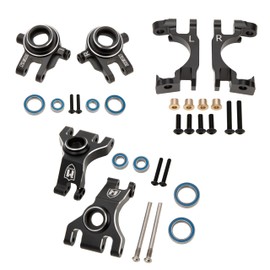 MEUS Racing Aluminum Steering Knuckles C-Hub Stub Axle Carrier ONLY for Traxxas New 1/10 4X4 Slash/Rustler/F-150 Raptor R/Hoss/Jato/Fiesta with 9080 Extreme Heavy Duty Upgrade Kit #9037 9032 9050