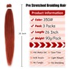 Pre Stretched Braiding Hair 26''3 Packs Copper Red Braiding Hair
