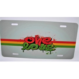 DIGIART INTERNATIONAL ONE LOVE BOB MARLEY METAL CAR NOVELTY LICENSE PLATE PEACE ONE WORLD AUTO TAG