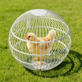 TINAFEITEM Rolling Small Animal Cage 11.8 inches, Metal Mesh Ball Cage for Hamsters Gerbils and Mice, Portable Indoor and Outdoor Exercise Cage for Supervised Play