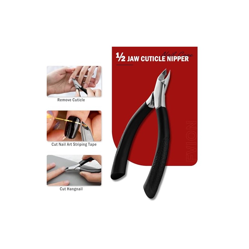 FVION Precision Cuticle Nippers, Cuticle Scissors, Cuticle Remover, Professional 5