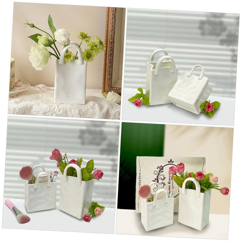 Levemolo Capacity Vase with Handles Versatile Organizer for Flowers Pens