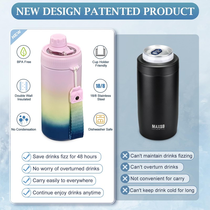 MAXSO Sealed Can Cooler Fizz Lid Can Cover for 12