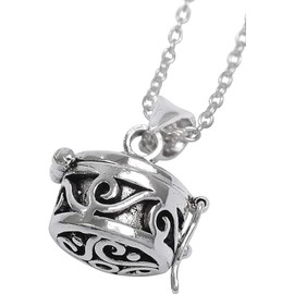 [Shinjuku Ginokura] Arabesque Cylinder Box Silver 925 Pendant (No Chain) Pill Case, Arabesque, Round