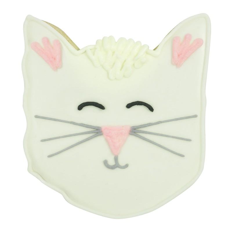 R&M Cat Lover's Cookie Cutter, Cat Face Cookie Cutter, 3.5",