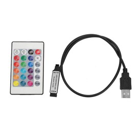 5-24 V Mini Light Strip Remote Control, 0.5 m / 1 m Light Strip Remote Control, USB 24 Key for RGB Light for LED Light (Line Length 0.5 Meters)