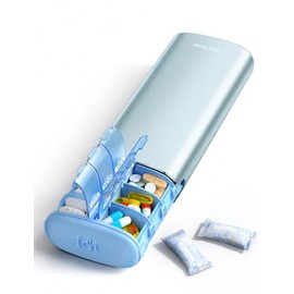 Vaydeer Pastillero Semanal De 7 Días Para 2 Tomas Al Día, Pastillero De Viaje De Metal Am Pm, Pastillero Bonito De Gran Capacidad Para Dos Tomas Diarias Para Suplementos, Pastillas, Vitaminas Y Medica