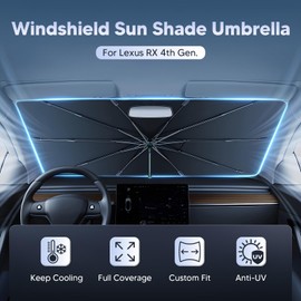 Autorder Windshield Sun Shade Umbrella for 2016-2022 Lexus RX Accessories,Upgraded Ice Crystal Material,Easy Setup Umbrella Sunshade for Car Windshield,100% Sun Blocking