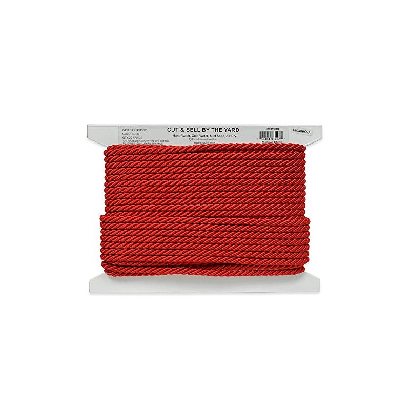 Expo International 20-Yard Rebekah Twisted Cord Trim, 1/4-Inch, Red
