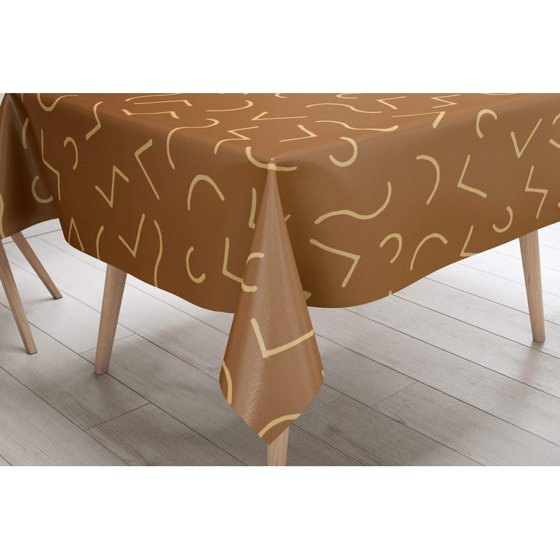 Bonamaison Kitchen Decoration, Tablecloth, Brown Tones, 140 x 140 Cm