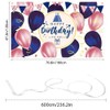Happy Birthday Banner Navy Rose Gold Birthday Backdrop Background Party