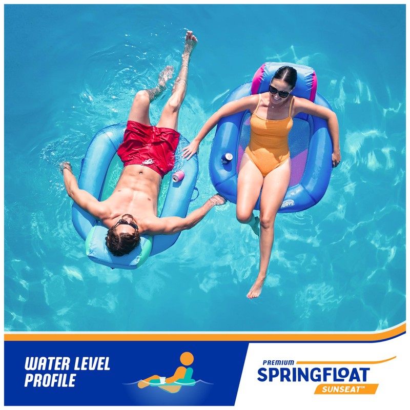 SwimWays Spring Float Premium SunSeat Pool Chairs, Inflatable Pool Floats