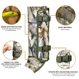 NatureBlend Snake Gaiters Snake Guards: Adjustable Snake Chaps Snake Bite Protection for Lower Legs, Hunting Gaiters for Men & Women