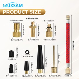 21Pcs Bicycle Valve Adapter Kit,Bike Pump Adapter with Ball Pump/Air Pump/Compressor Tire Valve Cap, DV SV AV Bicycle Air Pump Inflation Needle Nozzle Kit for Converter Set for Balls/Bikes