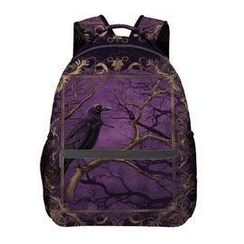 VANZEV Raven and Dark Forest Backpack Travel Backpacks Laptop Rucksack,School Bookbag for Women Kids Boys Girls,Gothic Animal Back Pack Accessories Bags,Ideal Gifts for Work, Outdoor Adventures