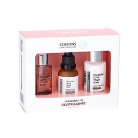 Seasons love your skin kit facial revitalizante I agua de rosas reparadora 50 ml I suero de jojoba vitamina B5 30 ml I leche hidratante vitamina c 50 g