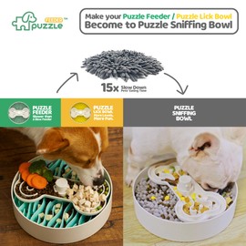 Puzzle Feeder Insert, Dog Bowl Slow Feeder Accessories, Interactive Dog Training Toy and Slow Feeder Insert, Grey