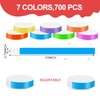 700Pcs Paper Wristbands for Events, 7 Colors Waterproof Neon Party