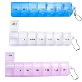 Generic 3-Piece Pill Box Organiser, 7-Day Pill Dispenser, Weekly Pill Organiser for Medication, Vitamins, Supplements, Cod Liver Oil