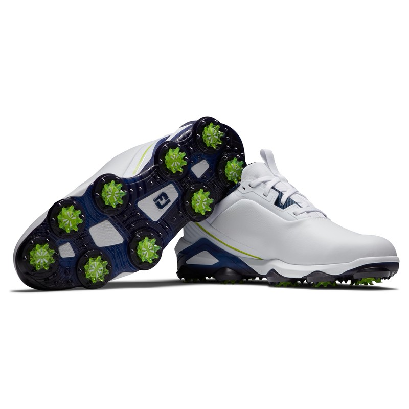 FootJoy Men's Tour Alpha Golf Shoe, White/Navy/Lime, 10