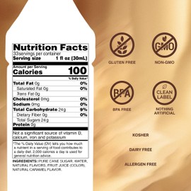 Monin - Caramel Syrup, Rich and Buttery, Great for Desserts, Coffee, and Cocktails, Gluten-Free, Non-GMO (1 Liter)