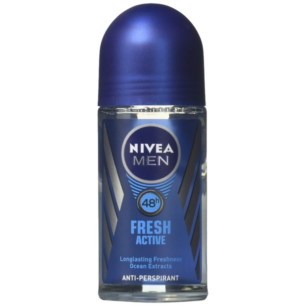Nivea for Men Fresh Active 48 Hs Antiperspirant Deodorant Roll-on 50 Ml (1.7 Fl Oz) - (2-Pack)